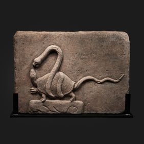 Chinese Tang Dynasty relief bluestone slab