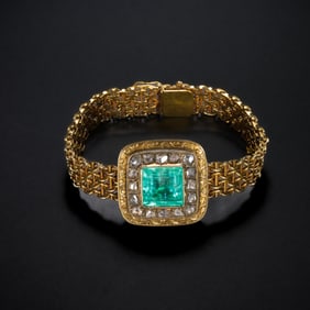 Gold bracelet with gemstones