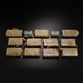 A set of Hetian jade belt plates from the Liao Dynasty, China