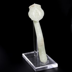 Chinese Qing Dynasty Hetian white jade Ruyi ornaments
