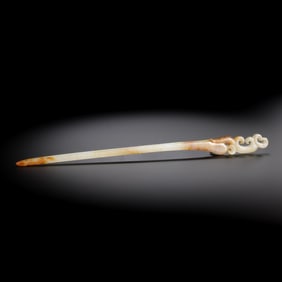 Chinese Qing Dynasty Hetian Jade Hairpin