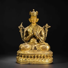 Chinese Ming Dynasty Gilt Bronze Seated Buddha