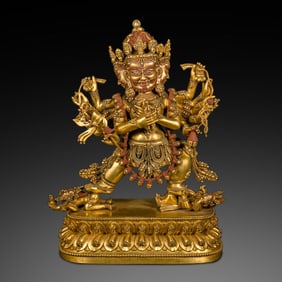 Chinese Ming Dynasty Gilt Bronze Standing Buddha