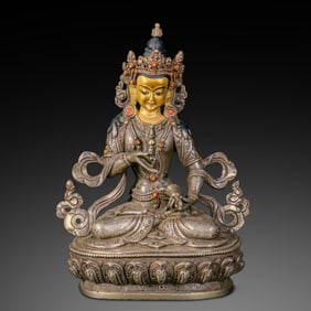 Silver-gilt Buddha Seated Statue, Qing Dynasty, China