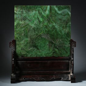 Chinese Qing Dynasty Hetian Jasper Screen