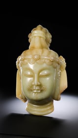 Chinese Han Dynasty Jade Buddha Head