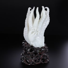 Chinese Hetian White Jade Buddha's Hand from the Qing Dynasty