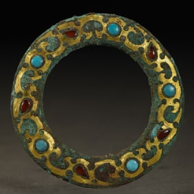 China Warring States Period Inlaid Gold and Silver Ring
