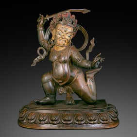 Partially Gilded Bronze Buddha Statue from the Ming Dynasty, China