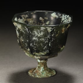 Chinese Han Dynasty Pure Silver Jade Cup
