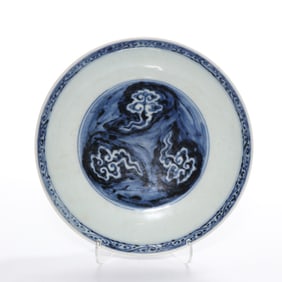 Chinese Qing Dynasty Blue and White Plate