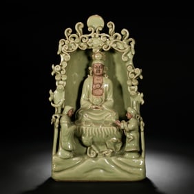 Chinese Southern Song Dynasty Longquan Kiln Green Glaze Buddha Shrine