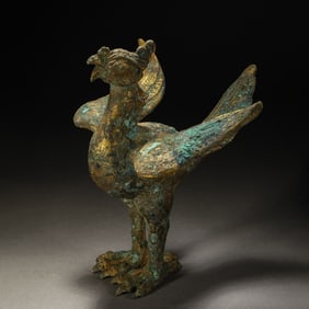 Chinese Han Dynasty Gilded Bronze Phoenix