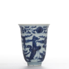 Chinese Qing Dynasty Blue and White Cup