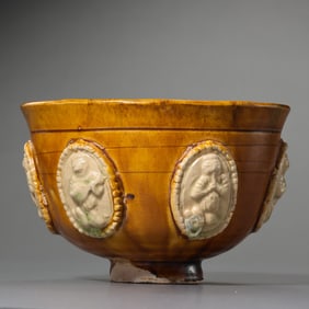 Chinese Sui Dynasty Yellow Glaze Sticker Cup