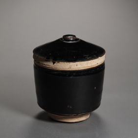 Chinese Northern Song Dynasty Cizhou kiln black glaze lidded bowl