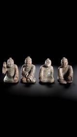 A group of Chinese Han Dynasty jade figures