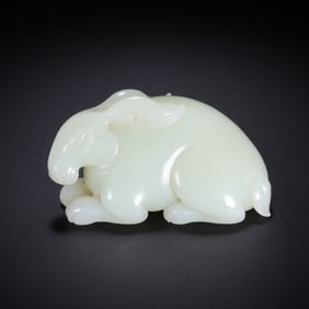 Hotan White Jade Rabbit in Qing Dynasty, China
