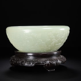 Chinese Qing Dynasty Hetian jade bowl