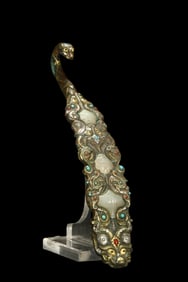 Chinese Warring States Period inlaid gold and silver belt hook