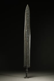 Chinese Warring States Period Inlaid Gold and Silver Sword