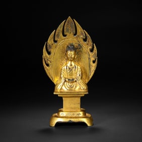A Chinese Northern Wei Dynasty gilt-bronze seated Buddha statue