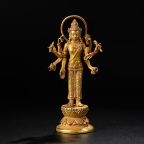 West Asian Gilded Bronze Standing Buddha