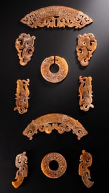 A set of Chinese Han Dynasty jade pendants