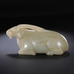 Chinese Han Dynasty Jade Sheep