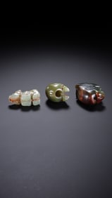 A group of small jade animal figurines from the Western Zhou Dynasty, China