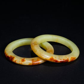 A pair of jade bracelets from the Hongshan culture of China's Hongshan period