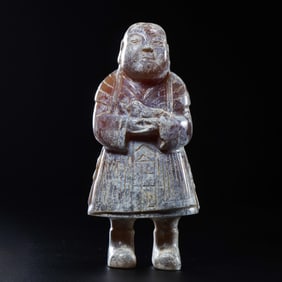 Chinese Liao Dynasty agate standing figure