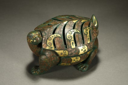 Chinese Warring States Period Inlaid Gold and Silver Turtle