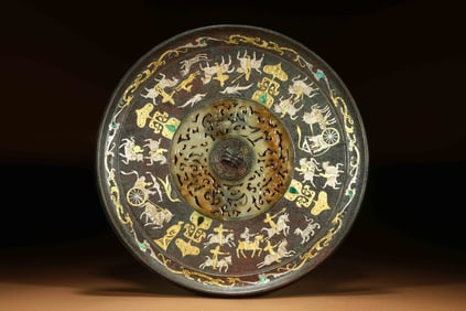 Gold, silver and jade inlaid mirror from the Warring States Period of China