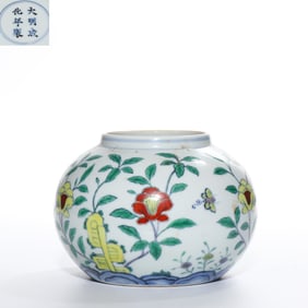Doucai flower-patterned jar from the Chenghua period of the Ming Dynasty, China