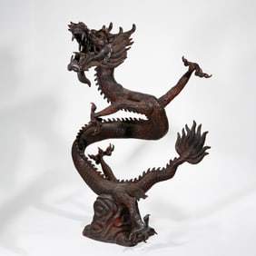 Chinese Qing Dynasty Standing Dragon Ornament