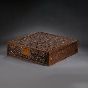Chinese Qing Dynasty Huanghuali wood dragon pattern multi-treasure wooden box