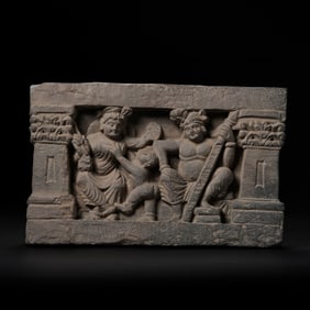 A stone tablet depicting Buddha from Gandhara, China, 2nd century AD