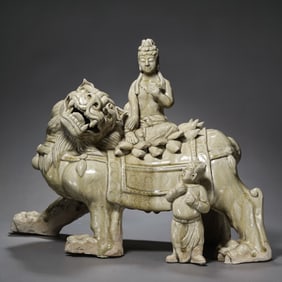 Chinese Sui Dynasty Xiangzhou Kiln Celadon Seated Buddha
