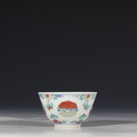 Doucai flower-patterned cup from the Chenghua period of the Ming Dynasty, China
