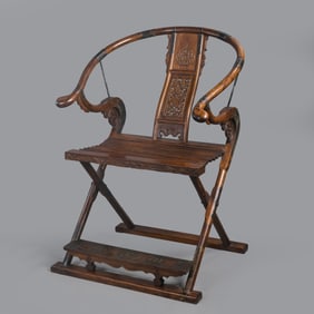 Chinese Qing Dynasty Huanghuali wood chair