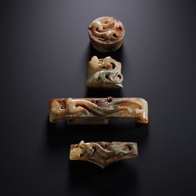 set of Chinese Han Dynasty jade sword ornaments