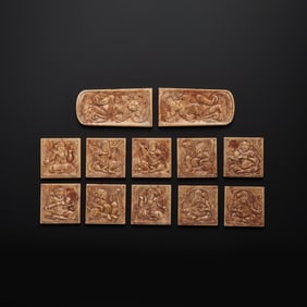 A set of Chinese Liao Dynasty jade belt plates