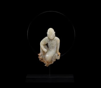 Chinese Liao Dynasty Hetian Jade Seated Buddha