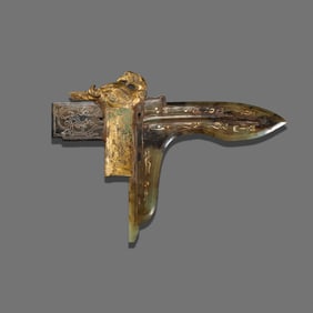 China's Warring States Period, with inlaid gold, silver and jade spears