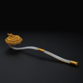 Chinese Qing Dynasty silver gilt filigree Ruyi