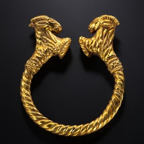Double sheep head bracelet from the Achaemenid period of ancient Persian culture
