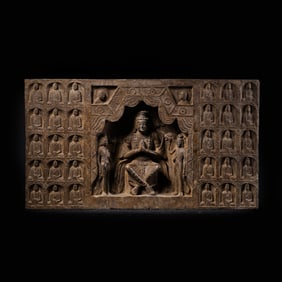 Chinese Northern Wei Dynasty bluestone Buddhist niche