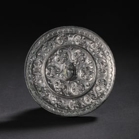 Bronze mirror with sea beasts and grapes pattern, Tang Dynasty, China