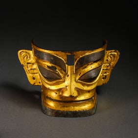 China Sanxingdui gilt bronze mask